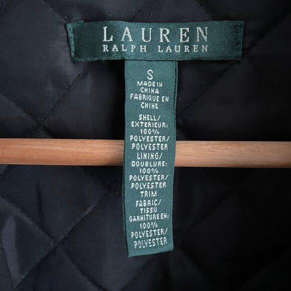 Lauren Ralph Lauren Women Quilted Jacket Size S Black Moto Preppy Old Money City - Picture 6 of 8